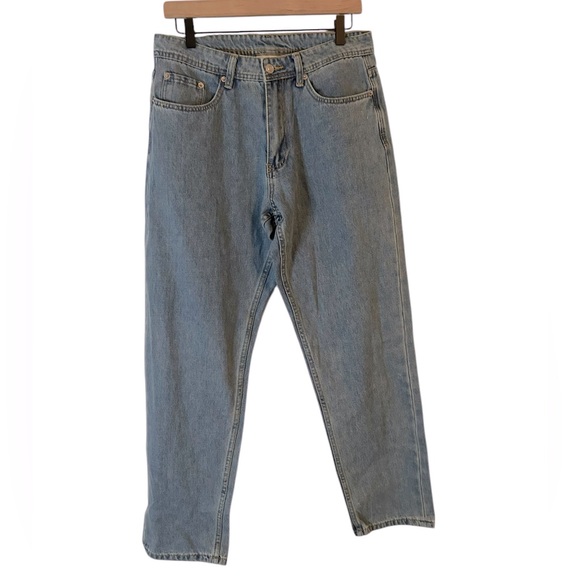 YoungLa Jeans Mens Model 609 Baggy Fit Light Wash Blue Denim Streetwear 32L - Picture 2 of 5